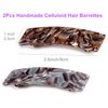 2PCS Hair Barrettes Tortoise Shell French Design Celluloid Rectangle Hair Clips for Women