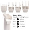 Professional Peanut Clipper Guards - 4-Piece Clipper Guides For Wahl Peanut, Trimmer Cutting Guides Set - Competible with Peanut Blade, White