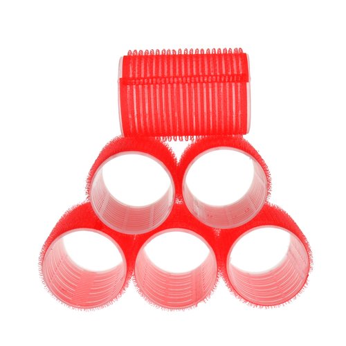 HOME-X Professional Hair Roller, 1.5" Diameter, Self-Holding Hair Curlers (Red)