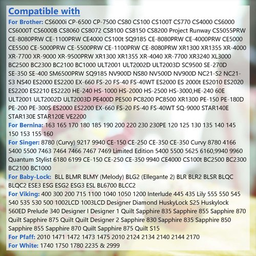 5.9FT Sewing Machine Power Cord,FNKTQL AC Power Cord Cable,2-Prong Power Cord Compatible with Brother, Singer, Bernina, Baby-Lock, Viking, Pfaff Sewing Machine