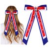 4th of July Bows for Women Red White and Blue Hair Bows Fourth of July Hair Accessories American Flag Star USA Hair Bow Clips Ribbon Ponytail Holder 4th of July Accessories Outfits Gifts (Pattern L)