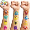 Monster Temporary Tattoos for Kids, 96PCS Birthday Party Decorations Supplies Party Favors Supper Cute Little Monster Tattoo Sticker Style Gift Ideals for Boys Girls Schools Prizes Themed