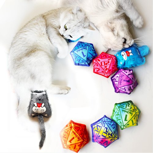 MGCUTIMAL Cat Toys Catnip Toys Soft Plush Mouse Catmint Interactive Cat Kicker Toys with Crinkle Sound for Indoor Kitten Cats (8Mixed Colors)