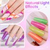 SUPWEE Neon Reflective Glitter Gel Nail Polish Sparkle Fluorescent Nail Polish Gel Shiny Disco Nail Gel Polish Neon Yellow Green Hot Pink Orange Gel Polish Set Soak Off UV Gel