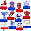 12 Pcs Hockey Decorations for Tables Ice Hockey Honeycomb Table Centerpieces Hockey Birthday Party Supplies Sports Hockey Table decor for Men Women Theme Gifts Decor