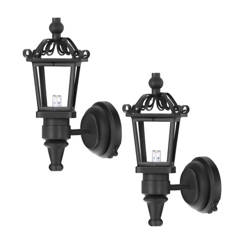 TOYANDONA 1/12 Scale Miniature Wall Lamps for Dollhouse, 2pcs Led Wall Sconces Vintage Wall Lamp Models with On/Off Switch, Simulation Miniature Furniture for Doll House Accessories