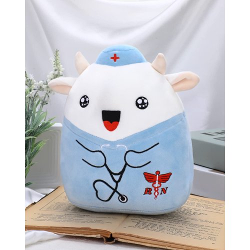 refavor Nurse Cow Stuffed Animal - 8 Inches Navy Cow Plush Toy Nurse Gifts for Women RN Plush Nurse Graduation Stuffed Animals Girls Students Nurse Week Nursing Soft Cow Plushies Gift(Bell)