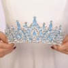 JWICOS Crystal Crowns and Tiaras Headband for Women Princess Wedding Tiara for Birthday Party Prom Bridal Tiara Crown for Halloween Costume (Blue)
