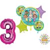 Anagram Cocomelon Girl 3rd Birthday Party Supplies Foil Balloon Bouquet Decorations