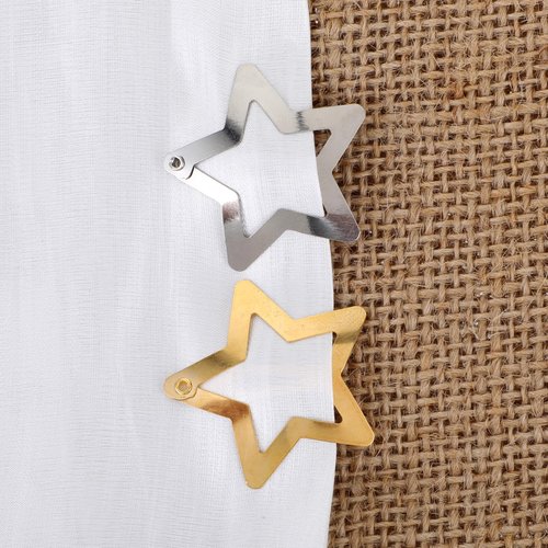 20 PCS Star Clips Silver and Golden Snap Star Hair Accessories Metal Non Slip Star Clips Star Barrettes 2000s Y2k Star Hairclips for Women Girls Star Hair Clip, 1.1 Inches