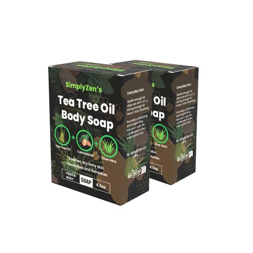 Natural Tea Tree Oil Bar Soap For Men & Women - Cedarwood and Aloe Vera Infused Body Wash - Face & Body Soap for Body Odor - Suitable for All Skin Types (2)