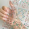30 Sheets Christmas Nail Art Stickers Colorful Snowflake Nail Decals Santa Claus Tree Glitte Christmas Nail Stickers for Nails Art Design 3D Self Adhesive Snowman Deer Nail Supplies Charm for Women