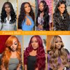 FASCARA 13x4 Body Wave Lace Front Wigs Human Hair Pre Plucked 180% Density HD Transparent Lace Frontal Wigs Human Hair for Women 9A Glueless Wig Human Hair with Baby Hair 18Inch Natural Color