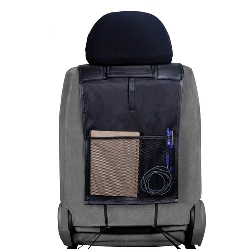 Plasticolor 008625R01 Ford Deluxe Seat Cover Embrodired Logo High Contrast Stitching Premium 3 Piece Sideless Car Truck or SUV Seatcover with Cargo Pocket, Black