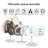 Respirator Mask, Half Face Cover Gas Mask with Safety Glasses Reusable Professional Breathing Protection, for Painting, Organic Vapor, Welding, Polishing, Woodworking and Other Work Protection