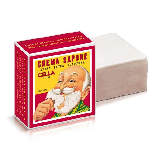 CELLA Milano Shaving Cream Soap - XL Giant Size - 1000GR - Almond Scent - Fills Cella Container 12 Times, Mens Shaving Soaps