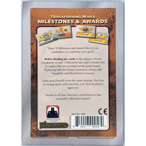 Stronghold Games Terraforming Mars Milestones and Awards - Strategy Board Game - for 1 to 5 Players and Ages 12+