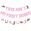 Sursurprise Western 2nd Birthday Party Decorations, This Ain't My First Rodeo Banner, Cowgirl Mexican Two Birthday Party Supplies