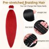 Pre Stretched Braiding Hair Long Braid 24 Inch 3 Packs Braiding Hair Extensions Professional Synthetic Fiber Crochet Twist Braids (Red, 24Inch (Pack of 3))