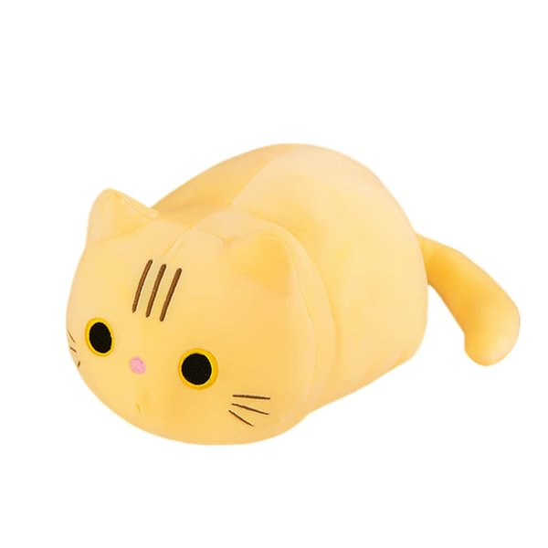 OPHRBU Cat Plush Pillow Cat Pillow Plush Toy,Cute Cat Stuffed Animal Toy Pillow,Soft Cat Plushie Doll Toys for Kids Birthday Christmas Home Decoration (Yellow, 13.8")