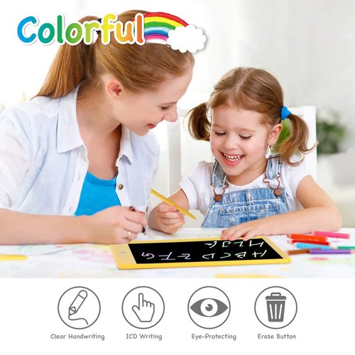 ORSEN LCD Writing Tablet 10 inch, Colorful Doodle Board Drawing Pad for Kids, Toddler Toys for Ages 2-4 5-7 Girls Boys Gifts (Yellow)