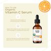 Organic Vitamin C Serum for Face - USDA Certified Facial Serum - Anti Aging For Fine Lines & Wrinkles - Potent Botanical Ingredients & Non GMO - 1oz Glass Amber Bottle & Dropper