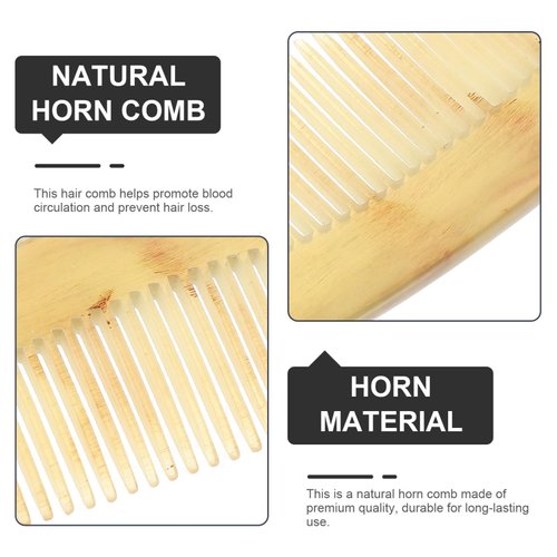 FOYTOKI Natural Horn Static Hair Comb Portable Hair Smoothing Comb for Detangling and Preventing Hair Loss for All Hair Types