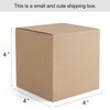 Eupako 4x4x4" Cardboard Box Mailers 25 Pack Brown Cube Corrugated Small Shipping Boxes for Mailing