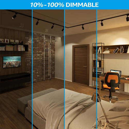 LEONLITE 8.5W LED Track Lighting Heads, H Type Track Light Heads, 38° Dimmable Track Lighting Fixture Ceiling, CRI90 Spotlight Fixture, 2700K Soft White, Matte Black, ETL Listed, Pack of 4