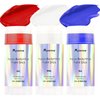 Mysense Red White and Blue Face Body Paint Stick,USA Flag Pride Patriotic Face Paint,4th of July Accessories,Water Based Temporary Hair Color,Halloween SFX Cosplay Clown Makeup,0.5oz/pc