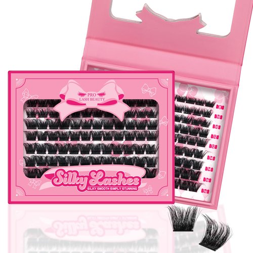 Lash Clusters, 108 Pcs Individual Lashes Soft Cluster Lashes DIY Lash Extension 8-16mm Eyelash Clusters Volume Wispy Lashes Super Thin Band Reusable(Easygoing,C-8-16mix)