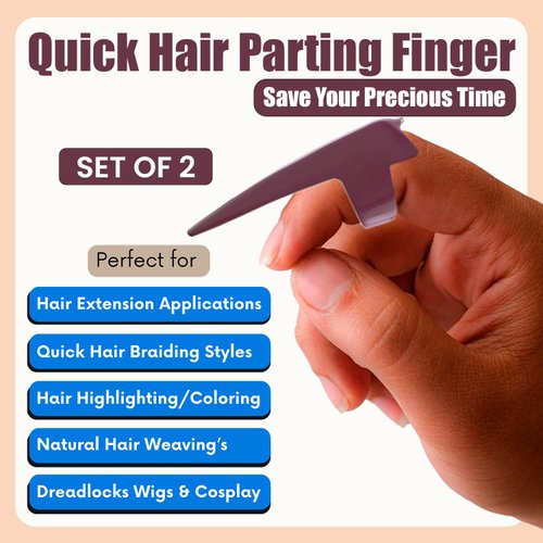 My Hair Tools Quick Hair Braids Parting & Sectioning Rings Set- Stainless Steel Stitch Braid Tool Finger for Durable Dreadlocks Wig & Installation of Human Hair Extensions Braiding Tools