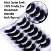 SQYlashes Fluffy Full False Eyelashes Wispy 3D Faux Mink Lashes Thick Fake Lashes Strip - 7 Pairs, Z13