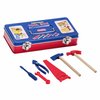 Schylling Toy Tin Tool Box with Tools - Metal Case Including 6 Tools - Ages 3+