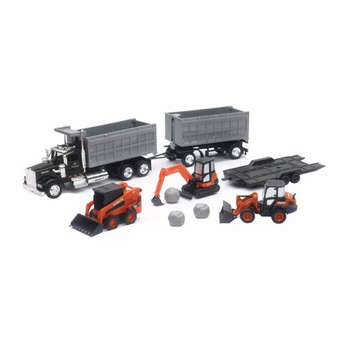 New Ray Kubota Construction Vehicle with 1:43 Kenwood Dump Truck Set