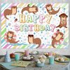 Wonmelody Otter Birthday Party Decorations 5 * 3 ft Otter Birthday Backdrop Banner Cute Otters Theme Decorations Cute Sea Animals Friends Party Supplies for River Friends 1st 7th 10th Birthday Party