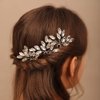 Teyglen 3pcs Bridal Crystal Hair Pins Rhinestones Hair Pieces Simple Crystal Wedding Hair Accessories Handmade Hair Pins for Women Bride Girls (Ab color)