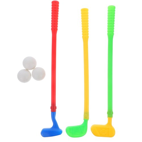 Toyvian Kids Golf Clubs Plastic Toy Game for Children Develops Grasping Skills, Pretend Golf Club Play House Toy Ideal for Indoor Outdoor Play Toddlers Boys Girls