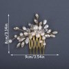 BERYUAN Crystal Rhinestone Pearls Wedding Hair Comb Birdal Rhinestone Pearls Headpiece Silver Gold Rose Gold Crystal Rhinestone Bridal Wedding Comb for Women (gold)