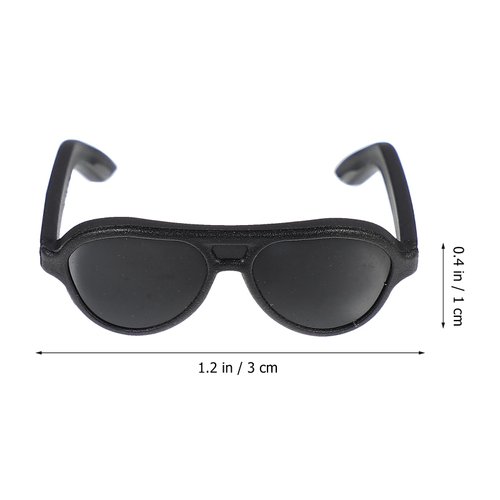 TOYANDONA 80pcs Doll Sunglasses Mini Plastic Dolls Sunglasses Black Sunglasses for Dollhouse DIY Crafts Dollhouse Accessories Decorate, 3X2.6X1CM