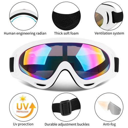 COOLOO Ski Goggles, Snow Snowboard Goggles for Men Women Kids - UV Protection Foam Anti-Scratch Dustproof