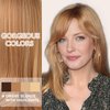 SEVENCOLORS Medium Length Strawberry Blonde Wigs for Women Layered Ombre Blonde Wig with Dark Roots Synthetic Hair Wigs for Daily Party Halloween