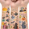 EMOME Halloween Temporary Tattoos Sticker, Glitter Kids Tattoos for Halloween Party Games Treats, Bulk Fake Tattoos for Halloween Birthday Party Activities (12 Sheets)
