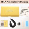 HANNE 12 Inch PU Tape in Hair Extensions Real Human Hair via Hair Beads Invisible Real Hair Extensions Reusable PU Skin Remy Hair Extensions 20 PCs Black No Tape in Extensions Real Human Hair（1B）