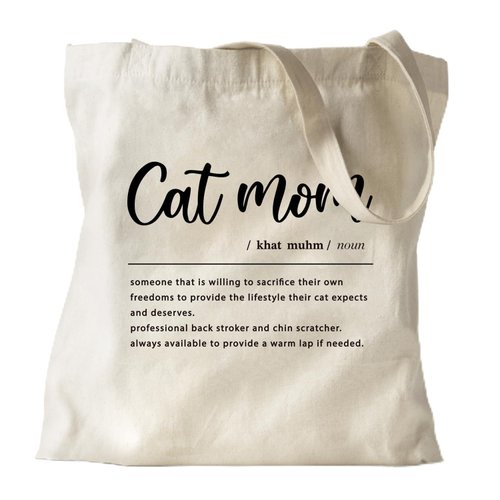 ZHANTUONE Cat Mom Tote Bag，Cat Lovers for Women，Cat Lover Gifts，Best Cat Mom Ever Gifts，Cat Mom Gifts for Women，Gift for Cat Mom，Funny Cat Mom Tote Bag，Foldable Storage Tote Bag TB042