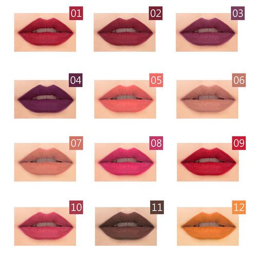 YUANLI 12 Colors Matte Lip Liner Pencil Set, Long Lasting Lip Pencil Set, Aterproof Lip Liner Pack for Precision Application, High Pigmented Natural Lip Makeup