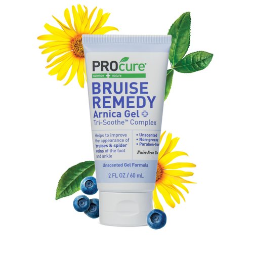 PROcure Remedy Gel with Arnica, Helps Improve the Appearance of Bruises & Spider Veins on the Foot and Ankle, Unscented & Paraben Free with Soft Touch Applicator, 2 Fl Oz