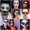 ZHISHUDL 3 Colors Black White Red Face Body Paint Clown Makeup Palette Professional Face Paint for Halloween Cosplay Sfx Joker Zombie Vampire Makeup