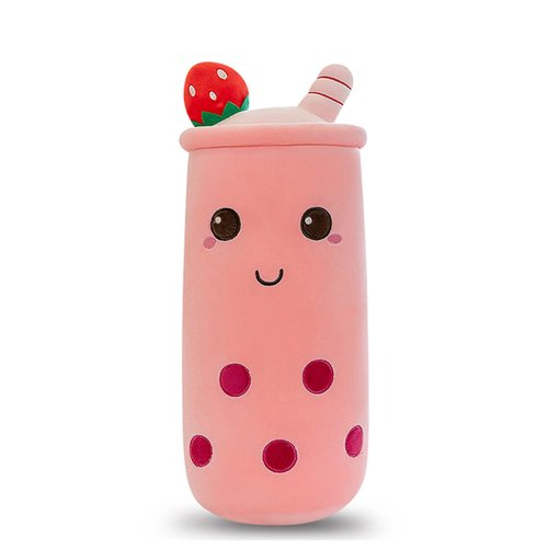 Rexinc Cute Plushies Boba Plush Boba Plushie Long Plush Pillow Bubble Tea Stuffed Animal Gift for Kids Adults (Long Pink Boba Plush,36 Inch)