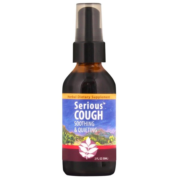 WishGarden Herbs - Serious Cough, Organic Herbal Cough Suppressant Supplement, Soothes and Calms Common Throat and Bronchial Irritation (2 Ounce Pump)